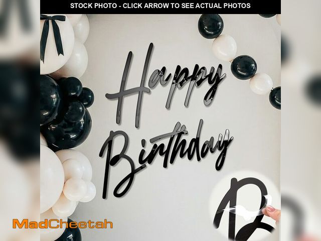 Lot 74-14274569 - Yousoontic Happy Birthday Sign for Backdrop Large Happy Birthday Sticker Letter Acrylic Mirror Decal...