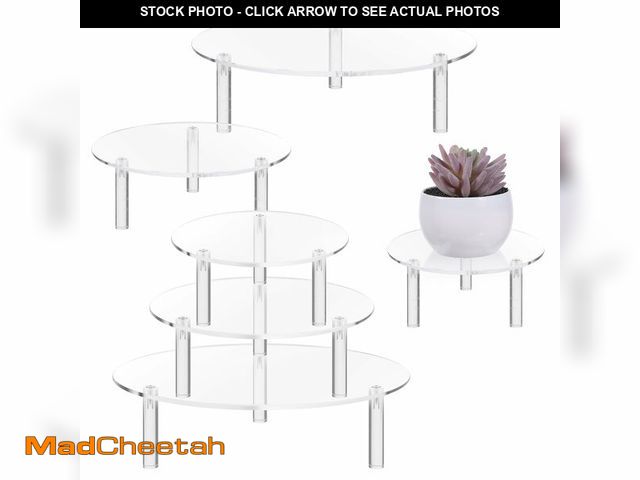 Lot 74-14206155 - AojSup 6 Pcs Clear Acrylic Risers Display Stands, Round Transparent Acrylic Risers for Display with ...