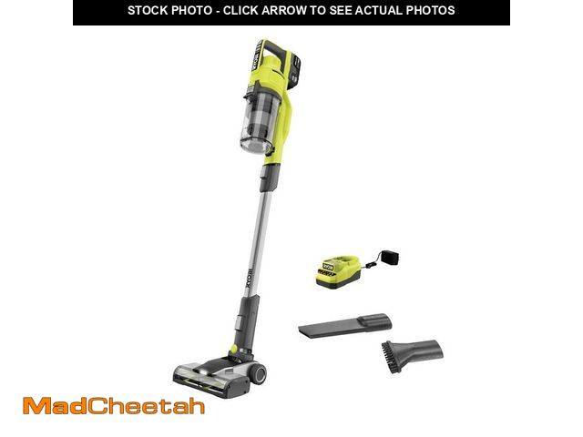 Lot 74-13868202 - RYOBI ONE+ 18V Cordless Stick Vacuum Cleaner Kit with 4.0 Ah Battery and Charger - UNUSED