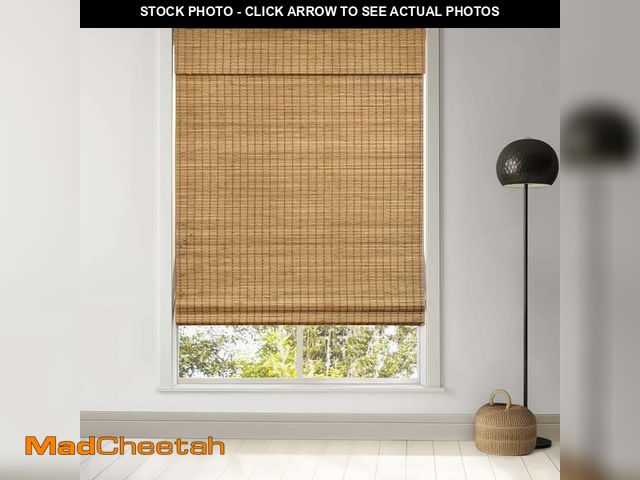 Lot 74-12765055 - LazBlinds Cordless Bamboo Roman Shades, Privacy Blinds for Interior Windows, Room Darkening Roll Up ...