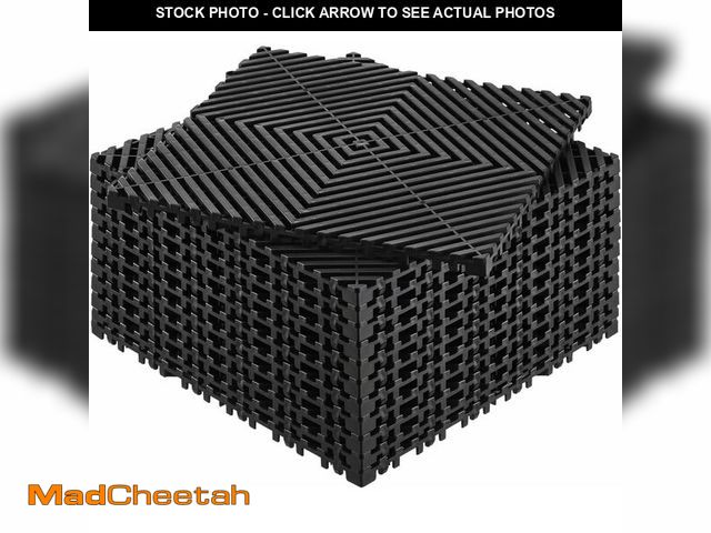 Lot 74-12828269 - VEVOR Interlocking Drainage Mat, 12" x 12" Modular Interlocking Cushion, 12 Pcs Splicing Drainage Ma...