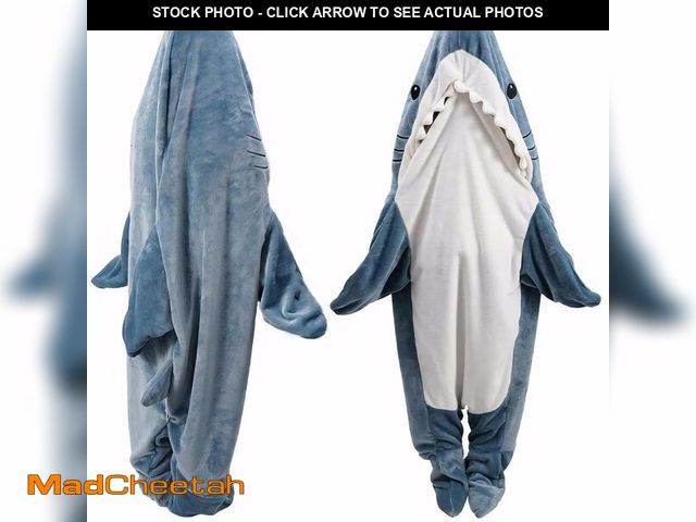 Lot 74-12699823 - DDMY Shark Blanket, M Flannel Cozy Shark Blanket Hoodie Onesie, Shark Onesie Adult Soft Skin-Friendl...