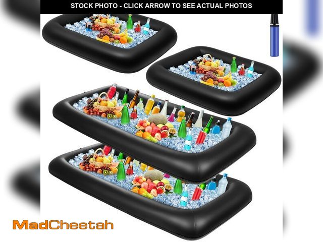 Lot 74-14061544 - Leitee 4 Pcs Inflatable Ice Serving Bars Buffet Serving Tray Drink Cooler for Pool Party Inflatable ...