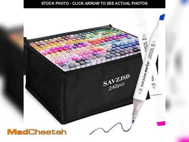 Lot 74-12716834 - SAVZJSD 240 Colors Alcohol Markers, [2025 Upgraded] Dual Tips Markers for Kids and Adults in Colorin...