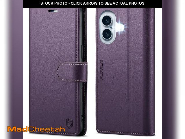 Lot 74-12215739 - FLIPALM Wallet Case for iPhone 16 Plus 6.7", RFID Blocking Credit Card Holder, PU Leather Folio Flip...