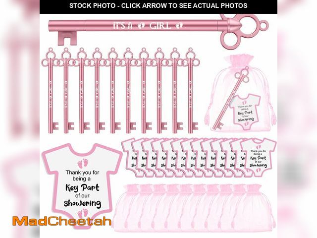 Lot 74-14209040 - Geyoga 50 Sets Baby Shower Party Favors 50 Fancy Key Shape Pens It's a Girl/ Boy Key Gel Ink Pens 50...