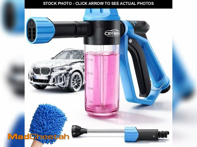 Lot 74-14332858 - Crywag Car Wash Foam Gun for Garden Hose, Foam Cannon Kit with Microfiber Wash Mitt, Extra Nozzle, 3...
