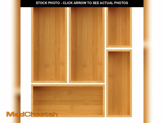 Lot 74-12600676 - Bamboo Drawer Organizer Set, 5-Piece Storage Trays for Kitchen, Bathroom, Office Desk, Makeup &amp; ...