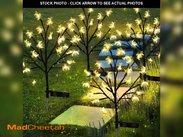 Lot 74-13566613 - Baquler 4 Pcs Solar Ramadan Stake Lights, LED Star Moon Eid Outdoor Decorations Lights Waterproof Pa...