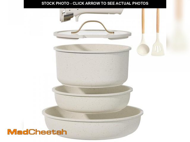 Lot 74-12048230 - CAROTE 7pcs Pots and Pans Set Non Stick, Cookware Set with Detachable Handle, Kitchen Cookware Sets ...