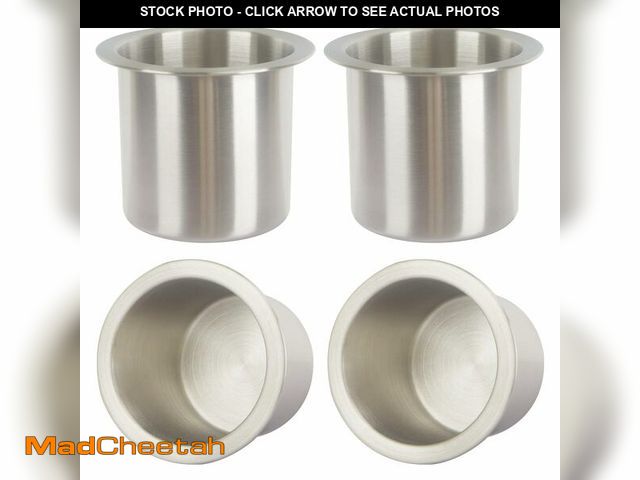 Lot 74-12697577 - 4Pcs Drop-in Cup Holder,304 Stainless Steel Automotive Cup Holders,3.3inch Silver Poker Table Drink ...