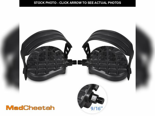 Lot 74-12711299 - DRBIKE Exercise Bike Pedals with Strips Stationary Recumbent Bike Pedals 9/16" for Indoor Exercycle ...