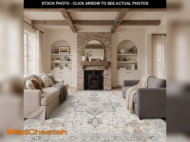 Lot 74-14308085 - KUETH 9x12 Area Rugs for Living Room, Non Slip Machine Washable Retro Rugs, Ultra-thin Print Rug for...