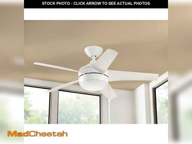 Lot 74-14113502 - Home Decorators Collection Windward 44 in. LED Indoor Matte White Ceiling Fan with Light Kit - UNUSE...