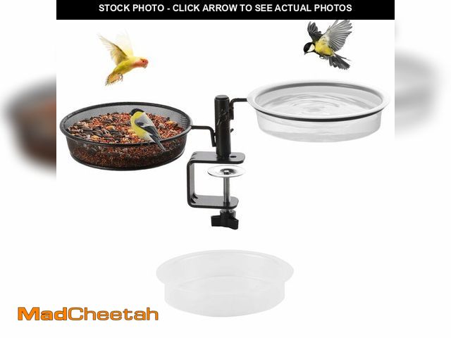 Lot 74-12711008 - Deck Bird Feeders Platform Bird Feeder Deck Mount Bird Bath Spa for Dual Use Deck Flower Stand Flowe...