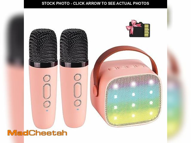 Lot 74-12333993 - YLL Mini Karaoke Machine for Kids Adults, Portable Bluetooth Speaker with 2 Wireless Microphones, TO...