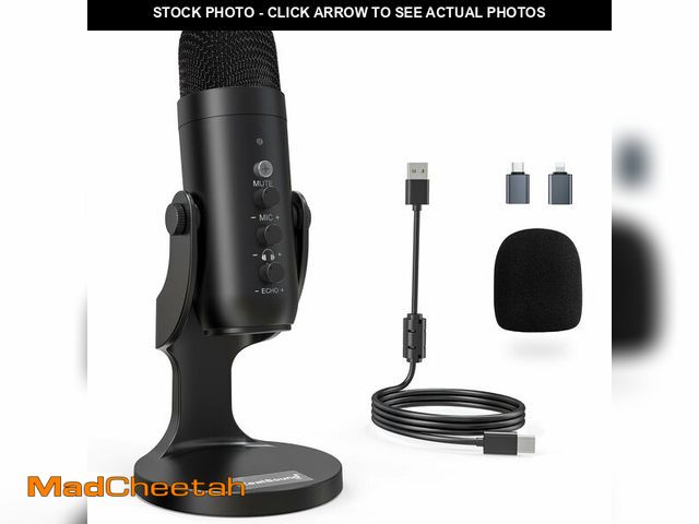 Lot 74-14274667 - ZealSound Podcast Microphone for PC, Noise Cancellation USB Mic with Gain, Volume Adjustment &amp; M...
