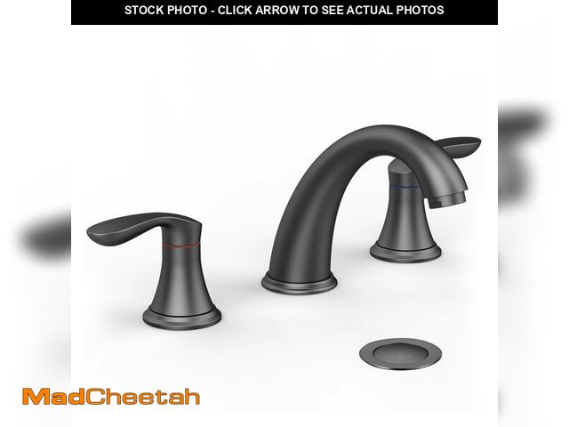 Lot 74-12698608 - Bathroom Sink Faucet, Faucet for Bathroom Sink, Widespread Matte Black Bathroom Faucet 3 Hole with S...