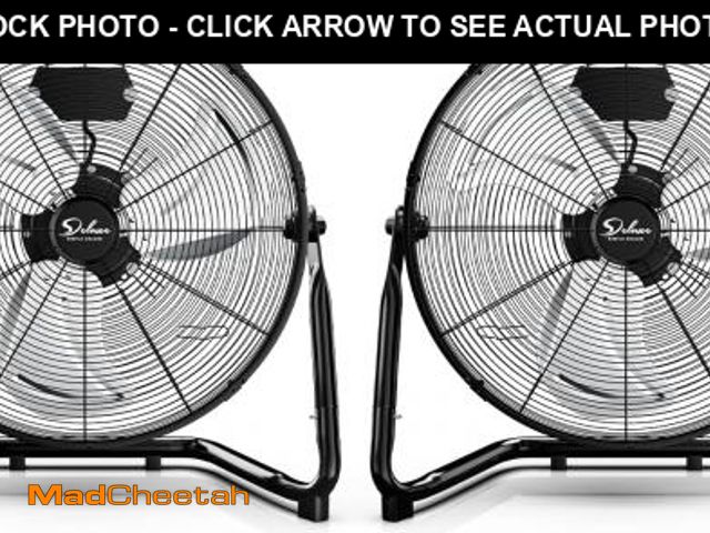 Lot 74-12366327 - Simple Deluxe 18 Inch 3-Speed High Velocity Heavy Duty Metal Industrial Floor Fans Quiet, Black, 2 P...