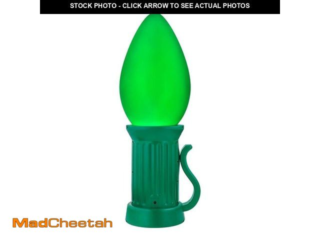 Lot 74-12868944 - (DENTED) Home Accents Holiday 3 ft. Battery Operated LED Jumbo Green Bulb Holiday Yard Decoration - ...