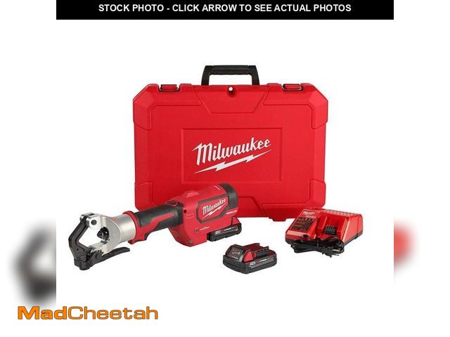 Lot 74-12792484 - Milwaukee M18 18V Lithium-Ion Cordless FORCE LOGIC 750 MCM Dieless Crimping Tool Kit with 2 2.0 Ah B...