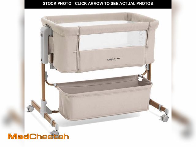 Lot 74-14216294 - Angelbliss 3-in-1 Baby Bassinet &amp; Bedside Sleeper, 6-Height Adjustable Rocking Crib for Newborns...