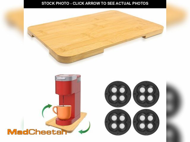 Lot 74-14377152 - 360ÃÂ° Rolling Tray Bamboo Appliance Slider, Appliance Sliders for Kitchen Appliances Sliding Tray ...