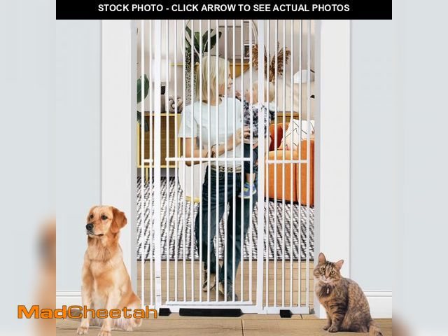Lot 74-12488724 - (MISSING HARDWARE) 71 inch Extra Tall Gates for Cats, Adjustable 29.92" and 48.03" Wide Baby Gate, P...