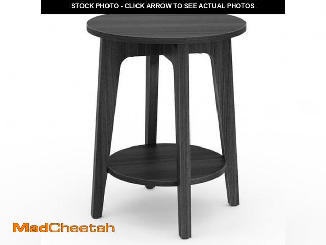 Lot 74-12166481 - Vasagle Small Round Table for Living Room - Black, Black - UNUSED