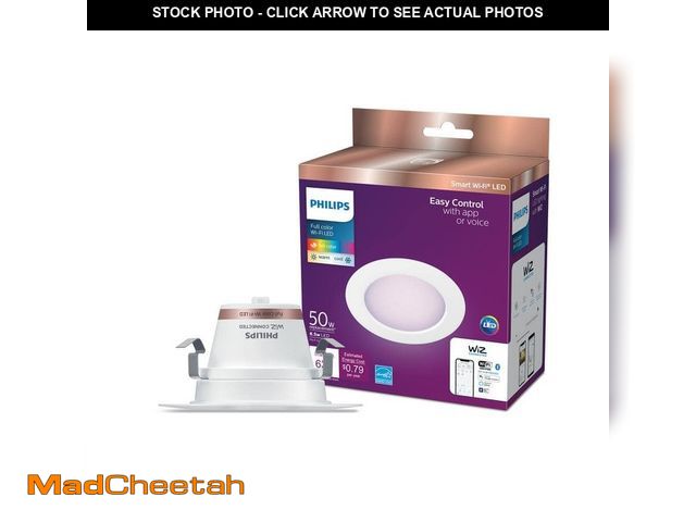 Lot 74-12746126 - Philips 4 in. LED Color Changing 50-Watt Equivalent Wi-Fi Smart Recessed Light Kit Powered by WiZ wi...