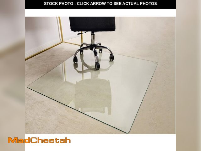 Lot 74-12571565 - GLSLAND Office Chair Mat, 46" x 55" Premium Tempered Glass Computer Desk Mats Hard Protect Floor, Ea...