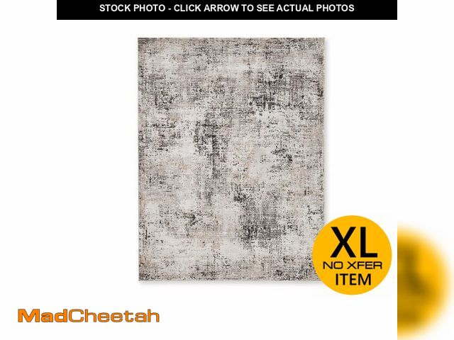 Lot 74-12784924 - Signature Design by Ashley Elaning Contemporary Indoor Abstract Large 8 x 10 Rug, Gray &amp; Light B...