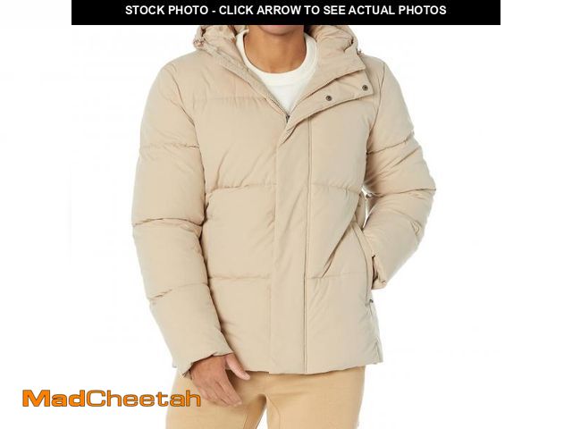 Lot 74-12418691 - Essentials Men's Mid-Length Hooded Puffer Coat (Available in Big &amp; Tall), Tan, 4X-Large Big - UN...