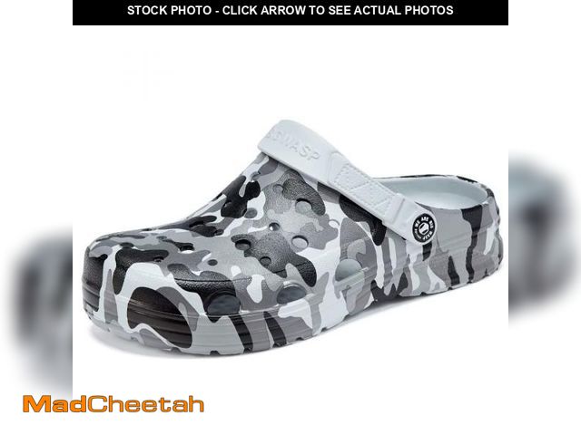 Lot 74-12438110 - Kids Boys&amp;Girls Grey Camouflage Clogs Children's Beach Shoes Big Kid 5Ã¯Â¼ËGreyÃ¯Â¼â° - USED