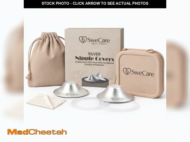 Lot 74-14340179 - SweCare 5-in-1 999 Silver Nursing Cups for Breastfeeding, Reusable Silver Nipple Covers, Silicone Ri...
