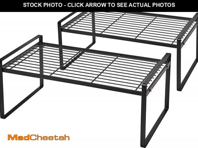 Lot 74-12489955 - SUNFICON 2 Pack Cabinet Shelf Organizer Storage Rack Space Saving for Kitchen Counter Pantry Bathroo...
