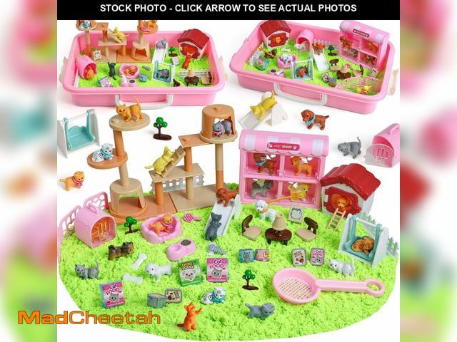 Lot 74-14298839 - KNASON Cat and Dog Sensory Bin,Play Sand Kit for Girls and Boys with 2.2lbs Sensory Sand and Sand Bo...