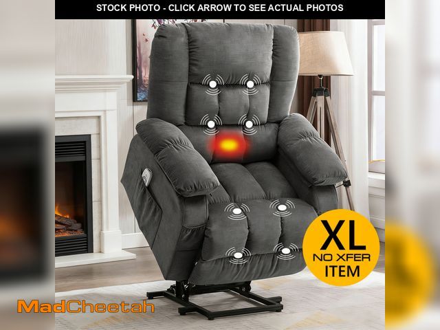 Lot 74-13818424 - JONPONY Power Lift Recliner Chair for Elderly with Heat and Massage, Lay Flat Assist Recliner with S...