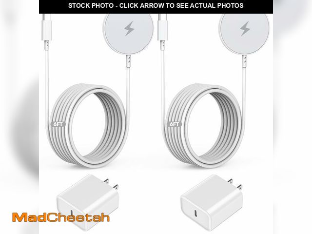 Lot 74-14204831 - [Apple MFi Certified] Magnetic Charger,Wireless Charger Fast Charging 2Pack 6FT USB C Plug Mag-Safe ...