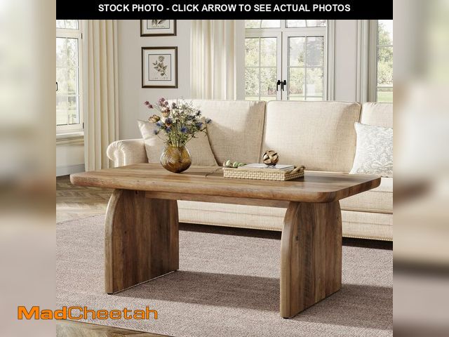 Lot 74-13281879 - Tribesigns Rectangle Coffee Table, 47-Inch Wood Rectangular Living Room Table, Farmhouse Accent Cent...