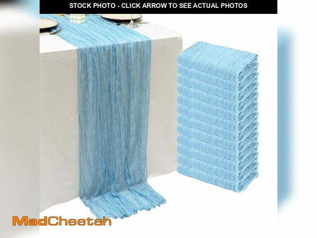 Lot 74-12697071 - 12Pack Baby Blue Cheesecloth Table Runner 10Ft Gauze Table Runner Blue Cheese Cloth Table Runners Lo...