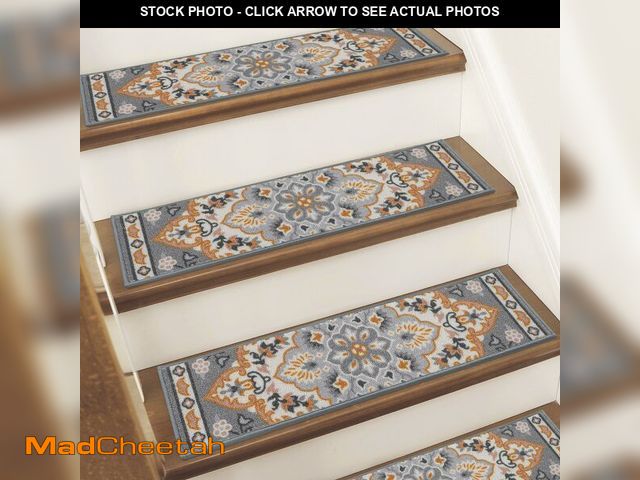 Lot 74-14351489 - BEQHAUSE Stair Treads for Wooden Steps Non-Slip Machine Washable Carpet Stair Treads 8"X30" Soft Ind...