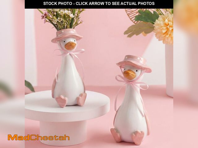 Lot 74-14274509 - Yiyiring 2 Pcs Silly Goose Vase Funny Flower Vase, Unique Office Decor, Quirky Centerpiece for Table...