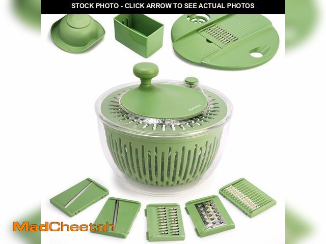 Lot 74-14385570 - SUSTEAS Salad Spinner Large, Lettuce Spinner with 5 Blade Slicer, 4.25Qt - UNUSED
