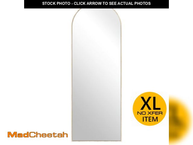 Lot 74-13281663 - PexFix Arch Floor Mirror 64"x21" Modern Arched-Wood Crowned Full Length Mirror Dressing Mirror Wall ...