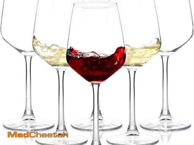 Lot 74-12127612 - Wine Glasses Set of 6, 12oz Clear Red/White Wine Glasses, Long Stem Glasses for Party, Wedding and H...