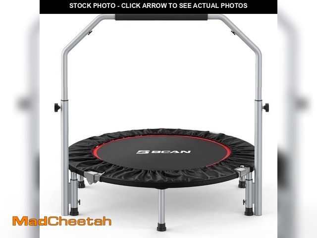 Lot 74-12487841 - BCAN 40" Foldable Trampoline, Fitness Rebounder with Adjustable Foam Handle, Exercise Trampoline for...