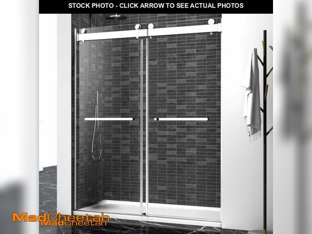 Lot 74-11997159 - Shower Door,68-72" W x 76" H Frameless Shower Door, Double Sliding Glass with 3/8" (10mm) Clear SGCC...