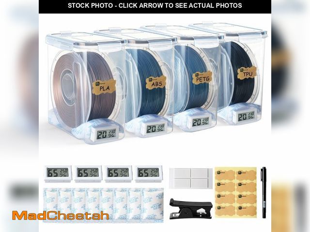 Lot 74-14334194 - FUITNERD Filament Storage Box - 4 Pack 4L 3D Printer Filament Containers with 4 Hygrometers, Airtigh...