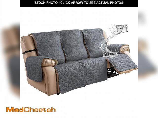 Lot 74-12307050 - Genina Waterproof Couch Cover for Reclining Couch 3 Seat Recliner Sofa Covers, Non-Slip Recliner Cou...